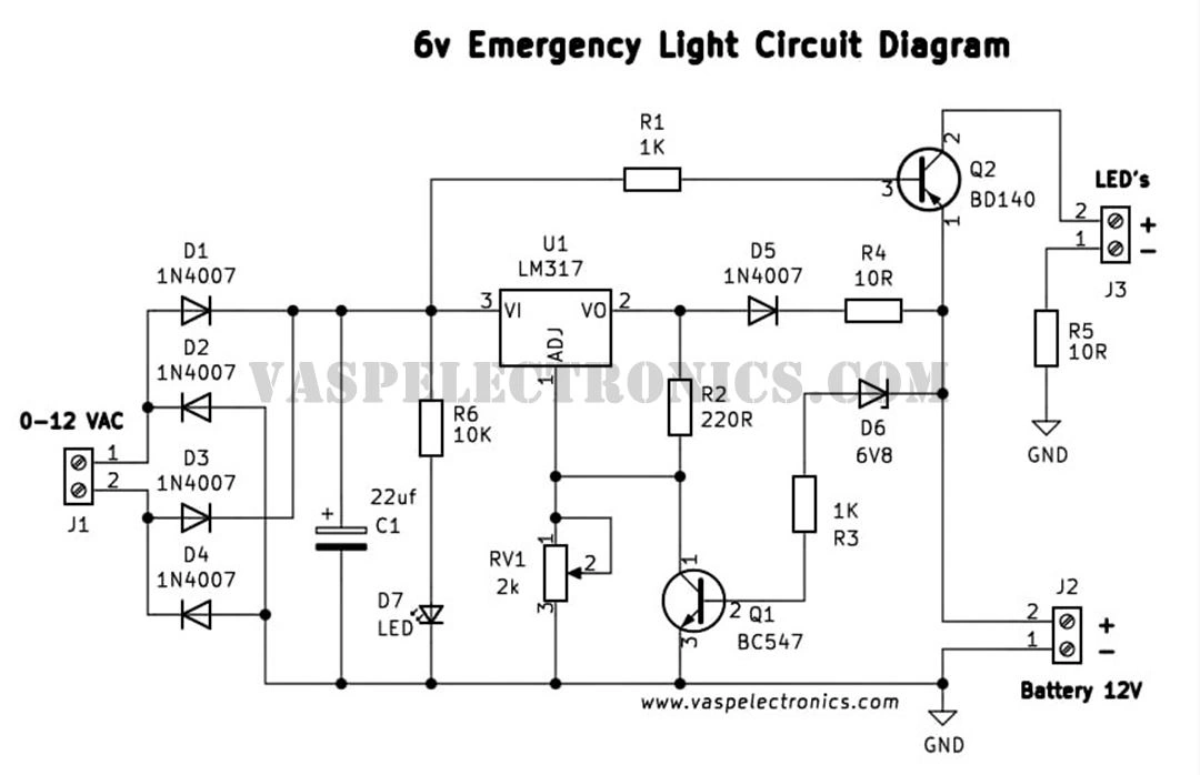 6v / 12v LED Emergency Light with Automatic Battery charging PCB Perfect for Educational Projects  - PCB only-2