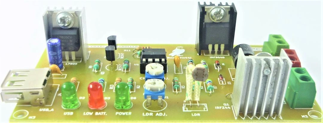 12 Volt 10 Ampere Solar Charge Controller / Charger with Dusk to Dawn Function for Street Lights  - Assembled Board-1