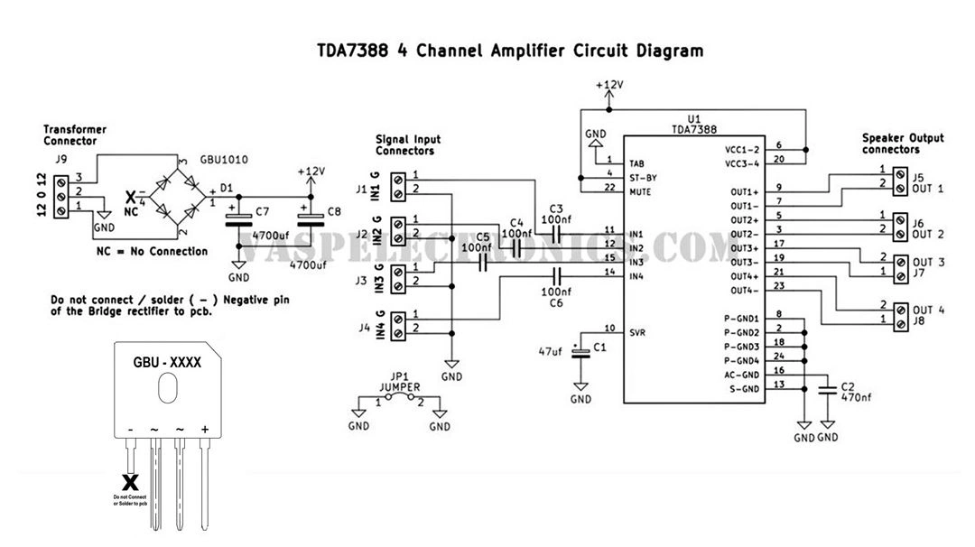 TDA7388 TDA7389 45w x 4 Channel Audio Amplifier High power in compact size  - PCB Only-2