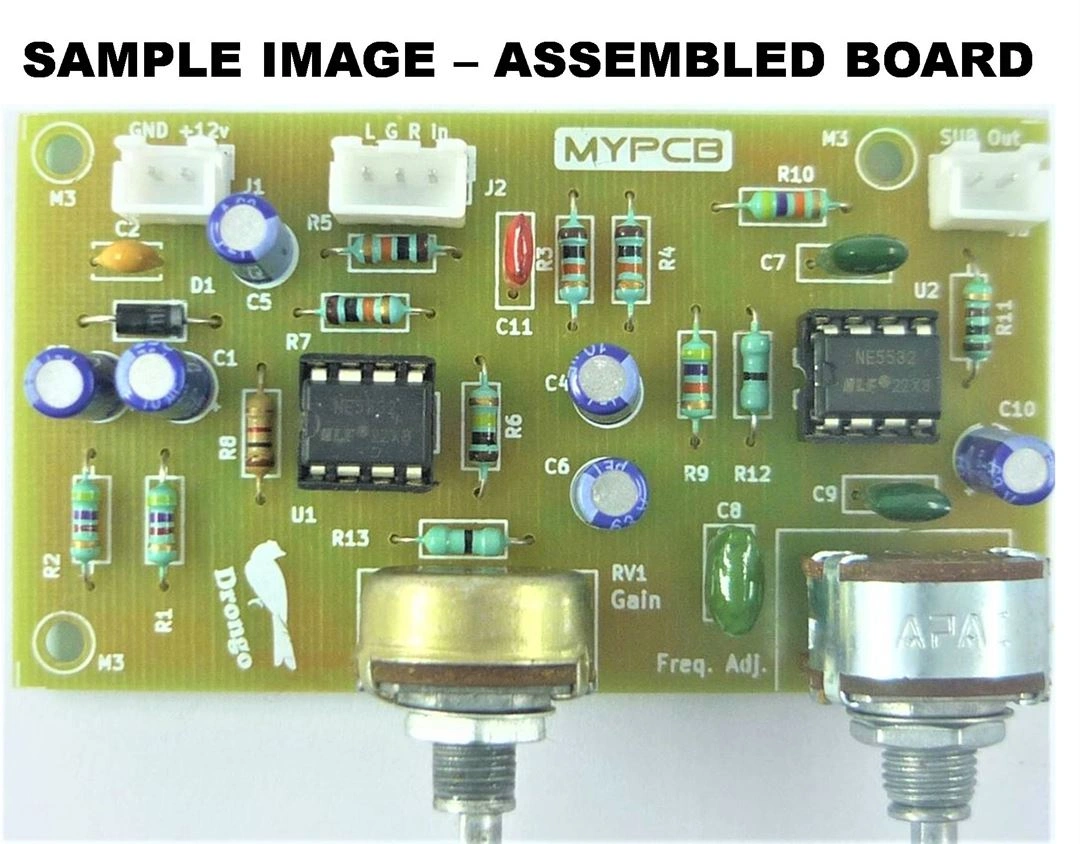 Subwoofer Low Pass Filter Board with High Gain &amp; Frequency Control - PCB only-2