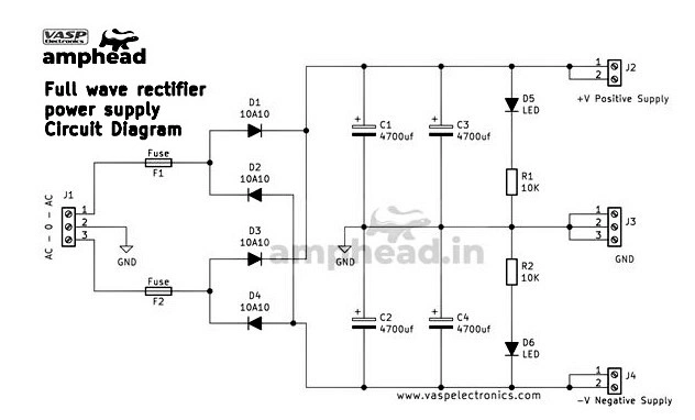 10A 50V Max Power Supply Board using 10A10 Diode &amp; 2200uf capacitors - Assembled Board-5