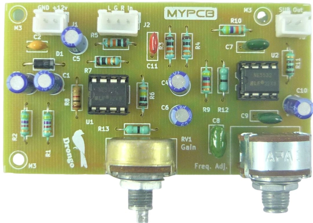 Subwoofer Low pass Filter Board for Car &amp; Home Audio systems - Assembled Board-DRONGO_ASM