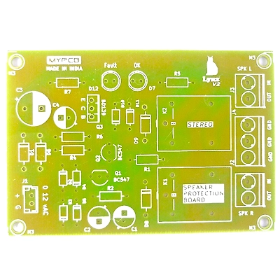 12v Stereo Speaker Protection Board 10 Ampere Dual Channel - PCB only - New Version