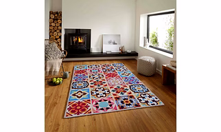 Talavera Tile Anti-Slip Carpet Rug (100x150cm)