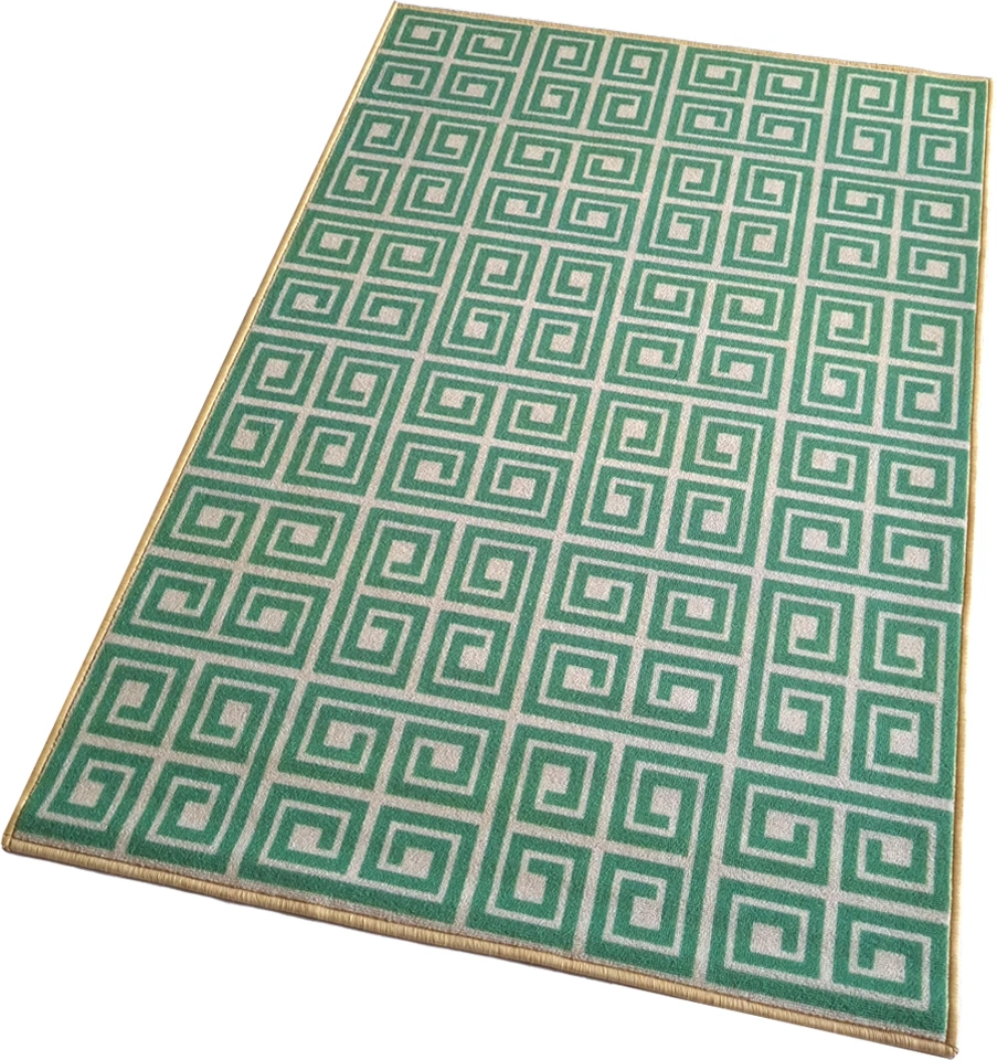 Greek Symmetric key Anti-Slip Carpet Rug, Beige (100x150cm)-1