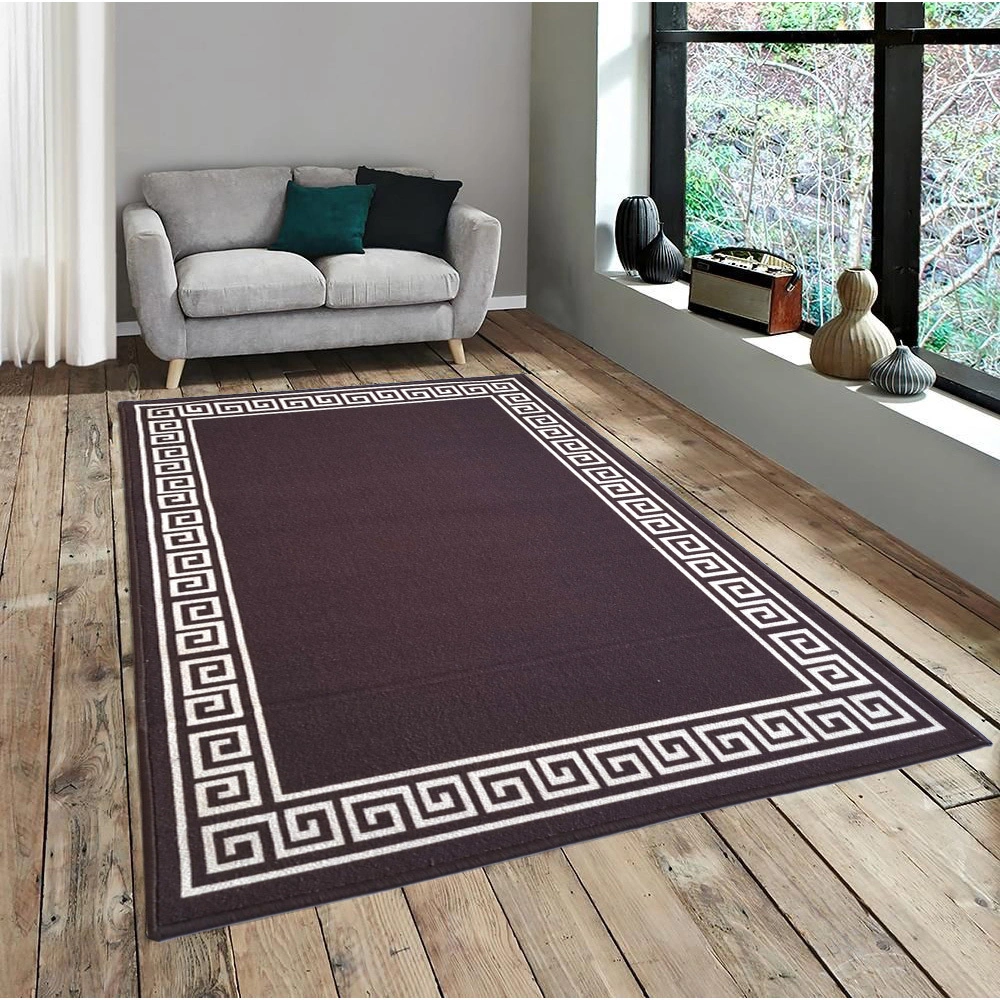 Greek Single Line Anti-Slip Rug Brown (100x150cm)-F-GRK-SL-30-R1