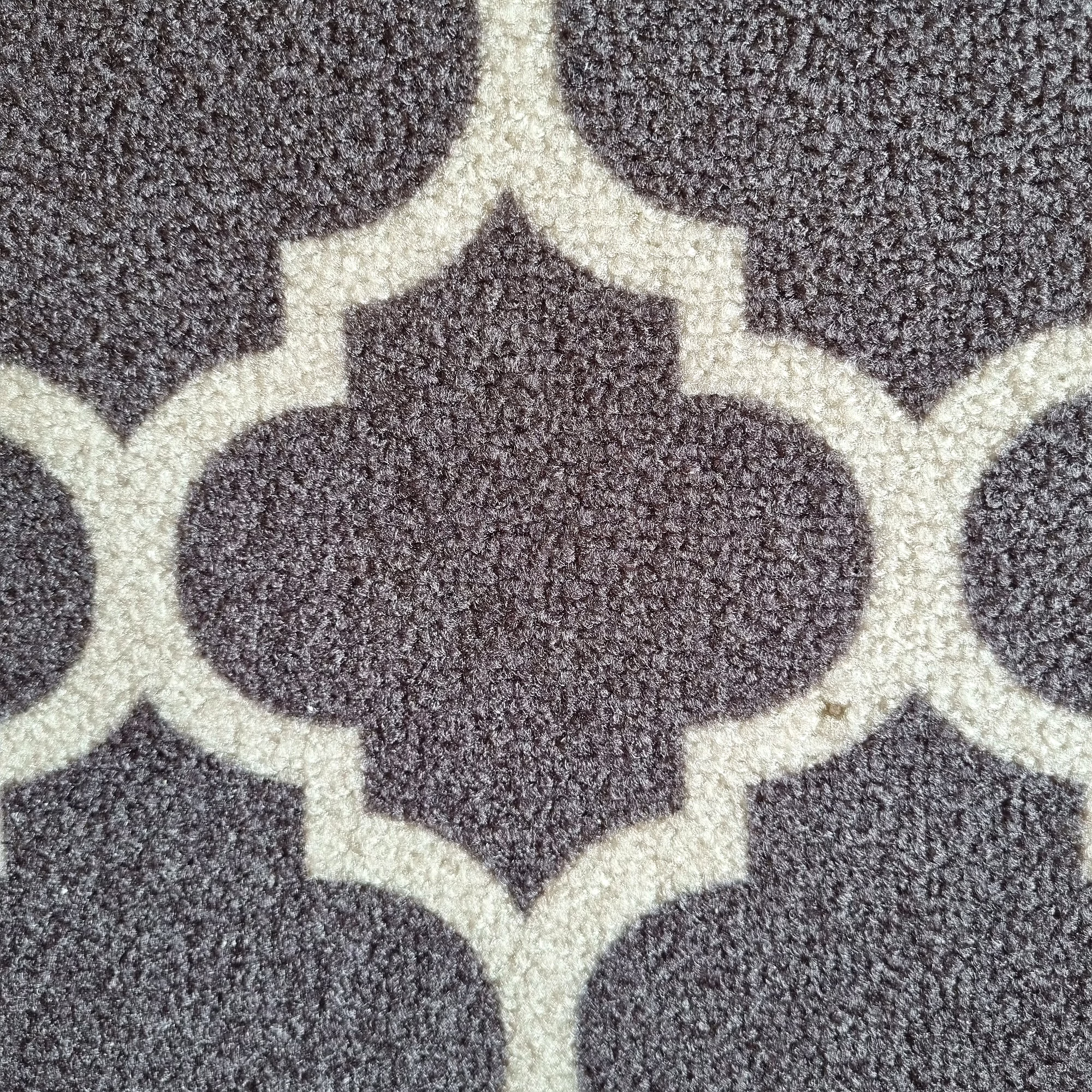 Islamic trellis Anti-Slip Floor Mat & Runner, Grey (Set of 2) image 6