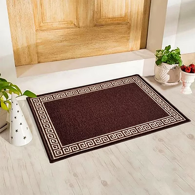 matz and more greek single line anti-slip floor mat, brown (40x60cm)