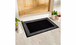 Greek Single Line Anti-Slip Floor Mat, Black (40x60cm)