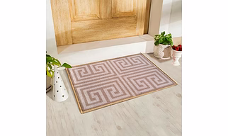 Greek Symmetric key Anti-Slip Floor Mat, Beige (40x60cm)