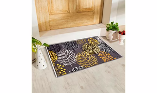 Floral Circle tree Anti-Slip Floor Mat, Grey (40x60cm)