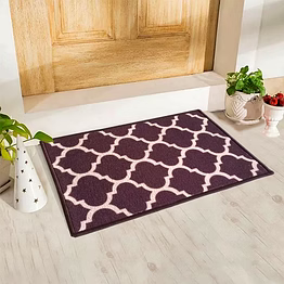 trellis islamic trellis anti-slip floor mat, brown (40x60cm)