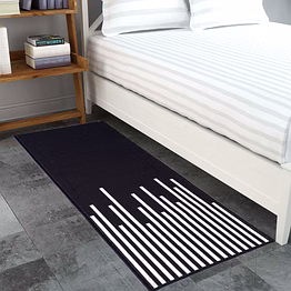 matz and more geometric anti-slip runner, black (50x120cm)
