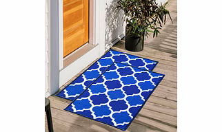 Trellis Anti-Slip Multipurpose Floor Mat Set 40x60CM, Blue Islamic