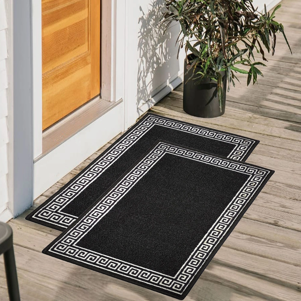 Greek Anti-Slip Multipurpose Floor Mat Set 40x60CM, Black Single Line-F-GRK-SL-9-2D1