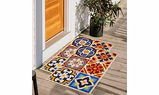 Tiles Anti-Slip Multipurpose Floor Mat Set 40x60CM, Multicolour Talavera