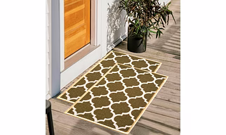 Trellis Anti-Slip Multipurpose Floor Mat Set 40x60CM, Olive Islamic