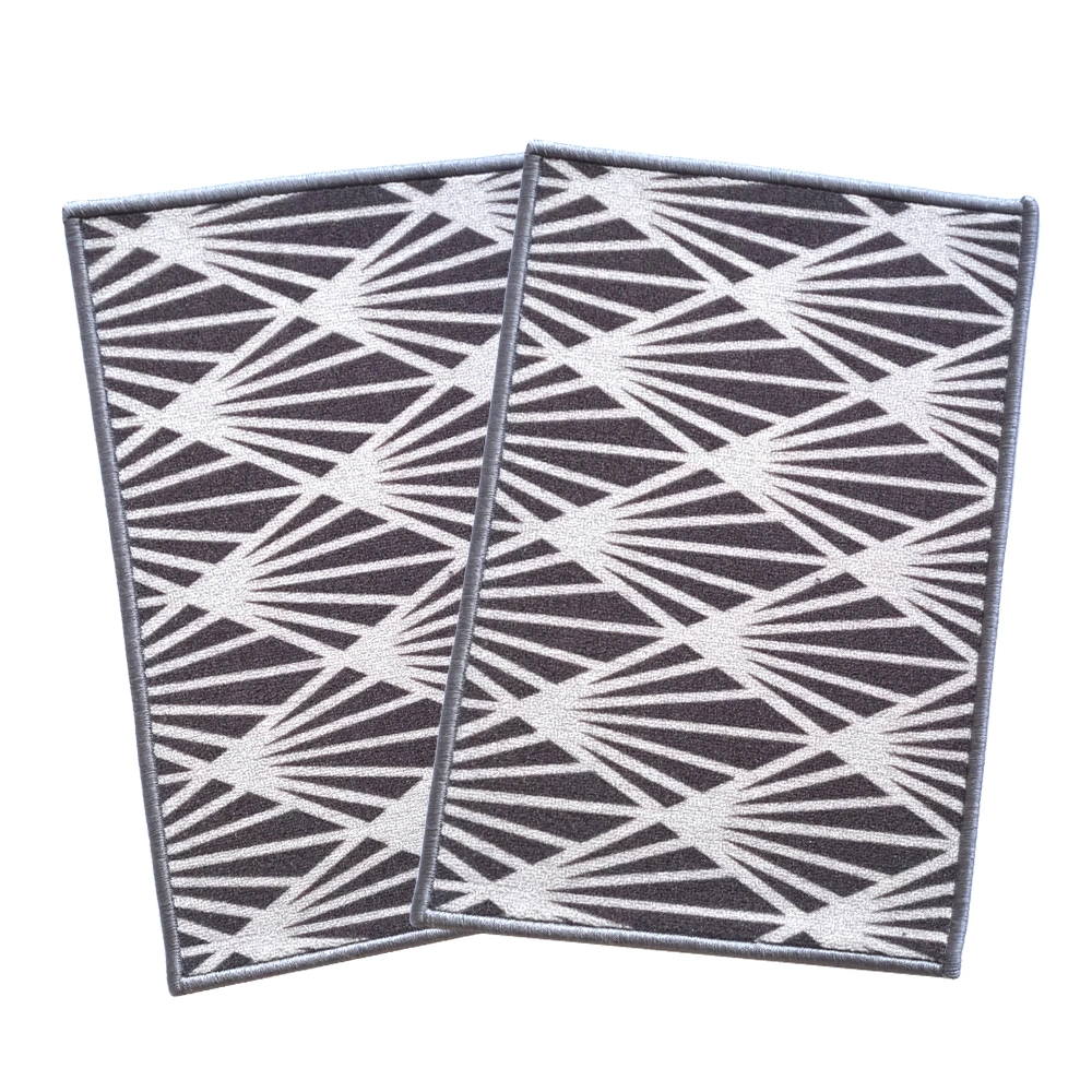 Pattern Anti-Slip Multipurpose Floor Mat Set 40x60CM, Grey Mohawk-Grey-100% Nylon Tufted Loop Pile-300-3