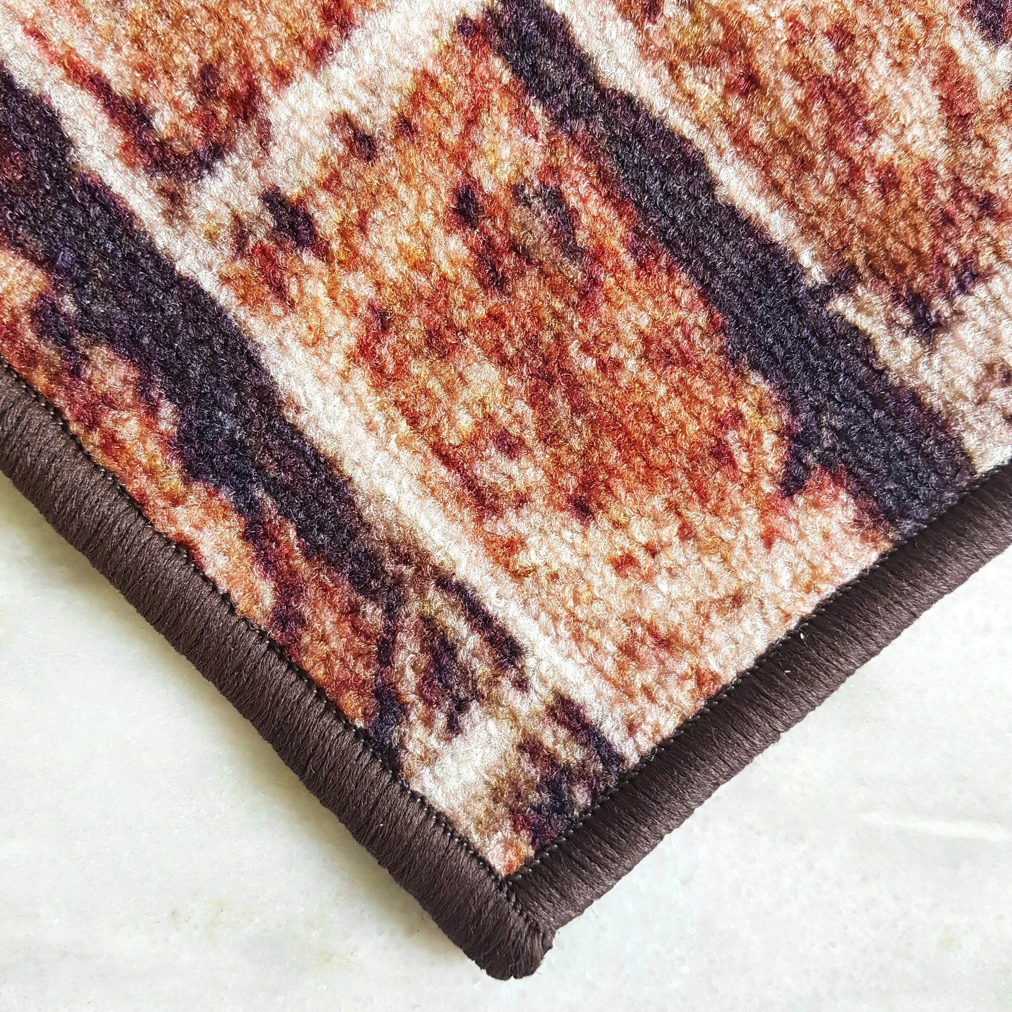 Anti-Slip Rug (3x5ft), Brown 3D Brick-Brown-100% Nylon Tufted Loop Pile-1860-5