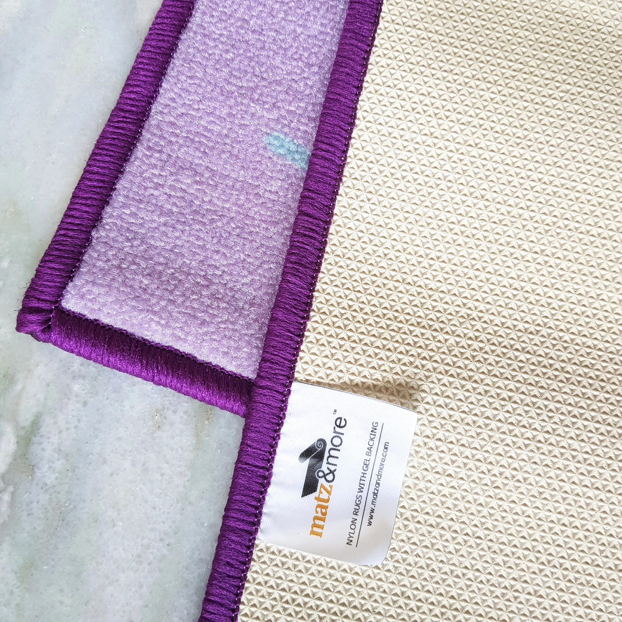 Anti-Slip Kids Rug (3x5ft), Purple Mermaid Princess-Purple-100% Nylon Tufted Loop Pile-1860-4