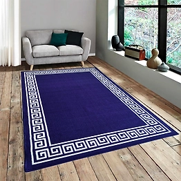 Matz and More Anti-Slip Rug (3x5ft), Blue Greek Single Line