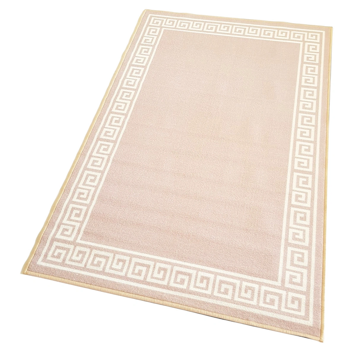 Anti-Slip Rug (3x5ft), Beige Greek Single Line-Beige-100% Nylon Tufted Loop Pile-1860-1