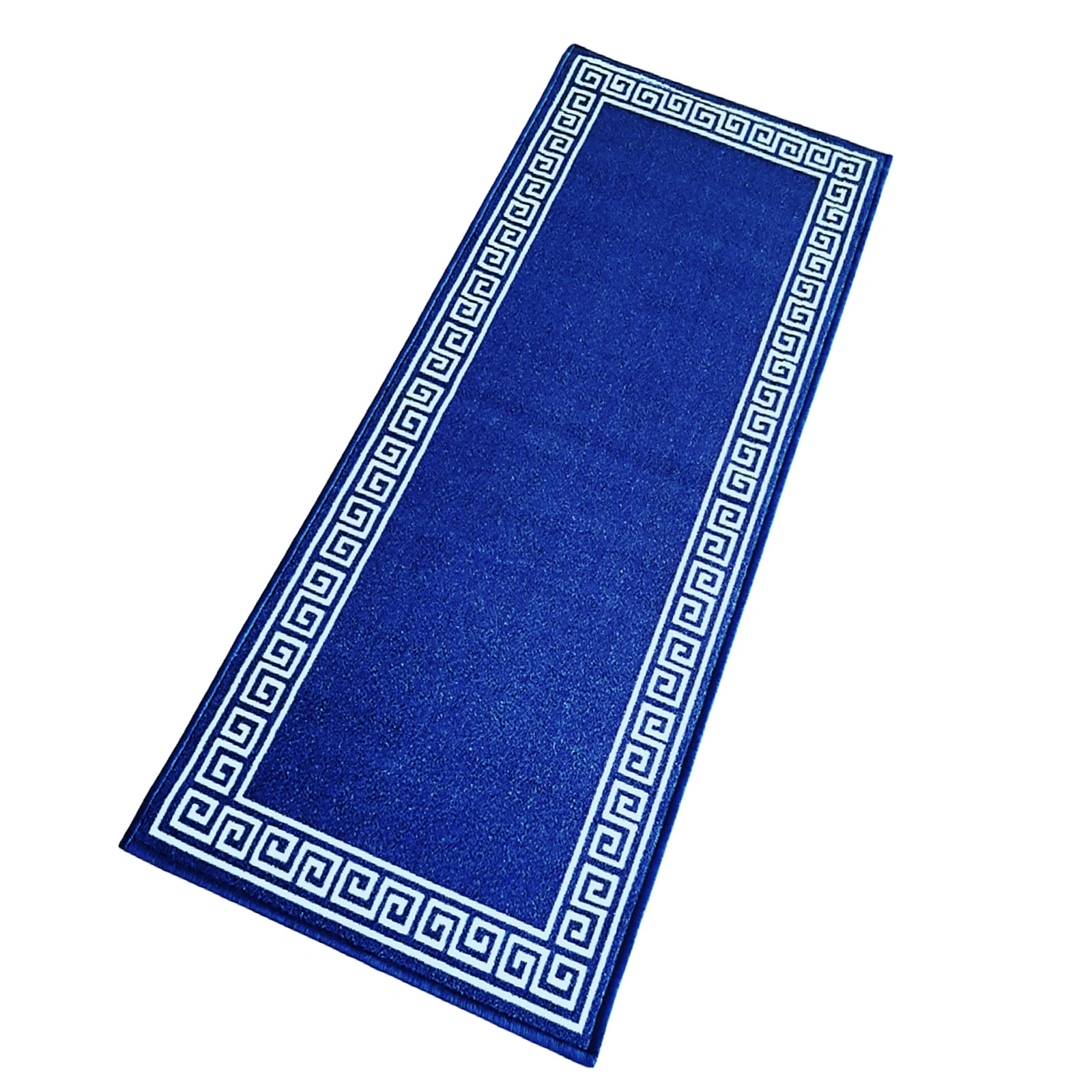 Anti-Slip Runner Floor Mat, Blue Greek Single Line, 50x120CM-Blue-100% Nylon Tufted Loop Pile-744-2