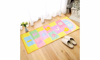 Anti-Slip Kids Runner Floor Mat, Yellow Hopscotch , 50x120CM