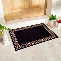 Matz and More Anti-Slip Multipurpose Floor Mat 40x60CM, Black Gold Greek Single Line