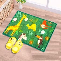 Matz and More Anti-Slip Kids Multipurpose Floor Mat 40x60CM, Green Animals Jungle