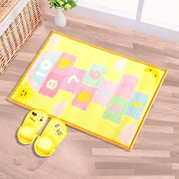 Matz and More Anti-Slip Kids Multipurpose Floor Mat 40x60CM, Yellow Hopscotch