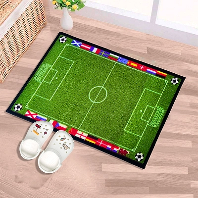 Matz and More Anti-Slip Kids Multipurpose Floor Mat 40x60CM, Green Sports Football Field