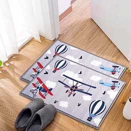 matz and more anti-slip kids multipurpose floor mat set 40x60cm, grey plane