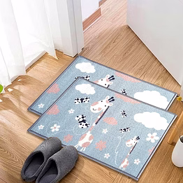 matz and more anti-slip kids multipurpose floor mat set 40x60cm, blue animals giraffe