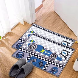 matz and more anti-slip kids multipurpose floor mat set 40x60cm, blue racing car