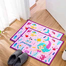 matz and more anti-slip kids multipurpose floor mat set 40x60cm, purple mermaid
