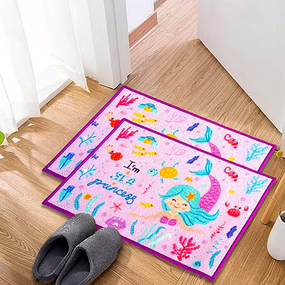 matz and more anti-slip kids multipurpose floor mat set 40x60cm, purple mermaid