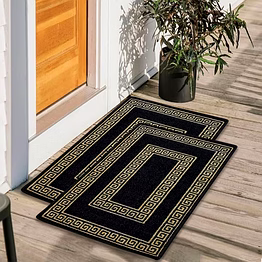 matz and more anti-slip multipurpose floor mat set 40x60cm, black gold double line