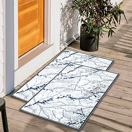 matz and more anti-slip multipurpose floor mat set 40x60cm, grey 3d marble