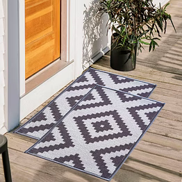 matz and more pattern anti-slip multipurpose floor mat set 40x60cm, grey jacquard