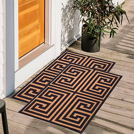 matz and more greek anti-slip multipurpose floor mat set 40x60cm, sand symmetric key