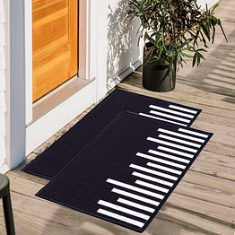 matz and more geometric anti-slip multipurpose floor mat set 40x60cm, black piano lines