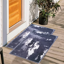 matz and more abstract anti-slip multipurpose floor mat set 40x60cm, blue utopica