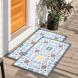 Matz and More Tiles Anti-Slip Multipurpose Floor Mat Set 40x60CM, Blue Star