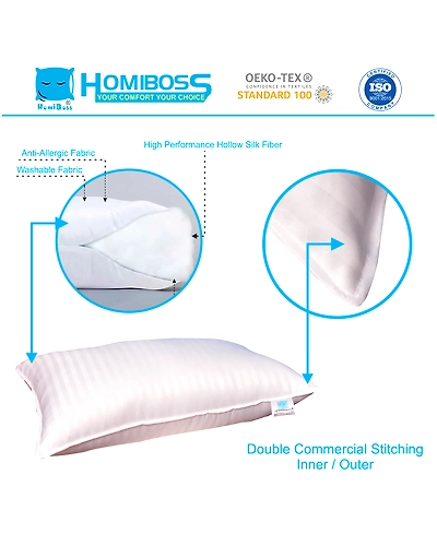 Premium Pillow set , Size: 17 x 27 inches (White ) Pack of 2 Pieces-2