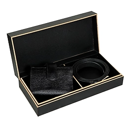 CHARMSHILP - Genuine Leather Gift Hamper for Women And Girls | Black Wallet and Black Belt Women's Combo Gift Set (ULG2COM01BL)
