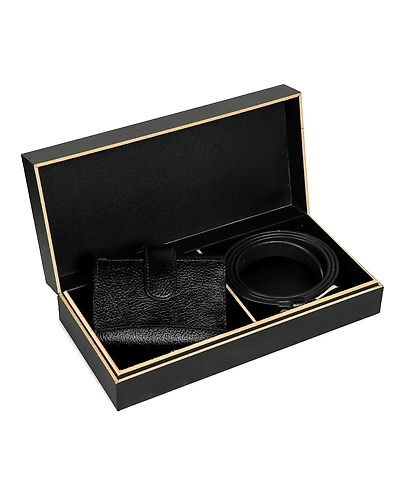 CHARMSHILP - Genuine Leather Gift Hamper for Women And Girls | Black Wallet and Black Belt Women's Combo Gift Set (ULG2COM01BL)-10791424