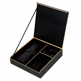 charmshilp - genuine leather gift hamper for women and girls | black clutch and black belt women's combo gift set (ulg3com01)