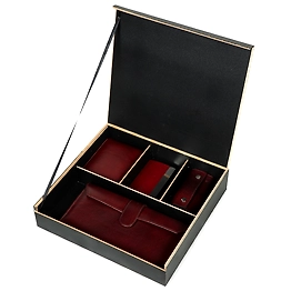 CHARMSHILP - Genuine Leather Gift Hamper Mens and Boys | Passport Cover, Business Card Holder, Mens Wallet and Key Pouch Combo Gift Set