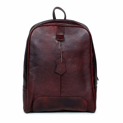 leather tan backpack || unisex travel bag